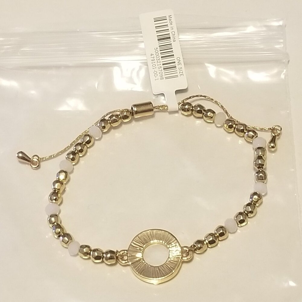 Banana Republic goldtone and white beaded bracelet - Picture 4 of 5